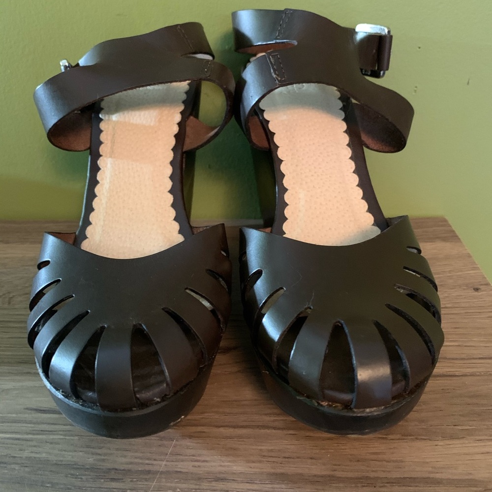 Gorgeous brown leather Mango wedges - Picture 12 of 13